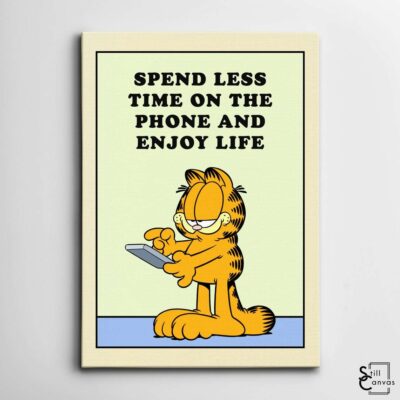 Garfield Canvas Art - "Spend Less Time" Kids Cartoon Educational Cat Comic Framed Canvas Wall Art Poster Print 2 Garfield Canvas Art Spend Less Time Kids Cartoon Educational Cat Comic Framed Canvas Wall Art Poster Print 2