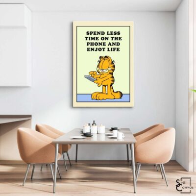 Garfield Canvas Art - "Spend Less Time" Kids Cartoon Educational Cat Comic Framed Canvas Wall Art Poster Print 3 Garfield Canvas Art Spend Less Time Kids Cartoon Educational Cat Comic Framed Canvas Wall Art Poster Print 3