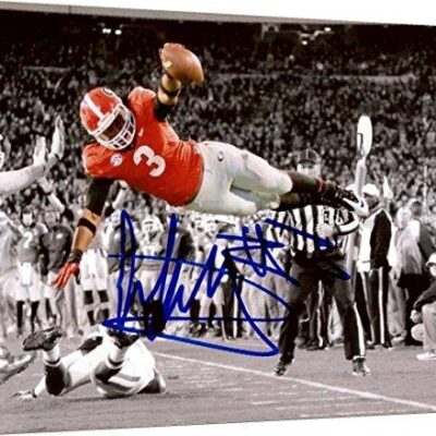 Georgia Bulldogs - Todd Gurley TD Dive Autograph Print - Canvas Print Wall Art Decor
