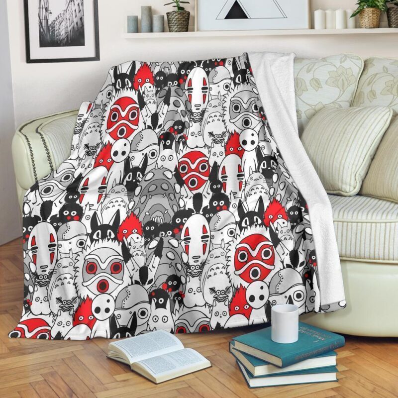 Ghibli Characters Blanket Custom Anime Home Decoration