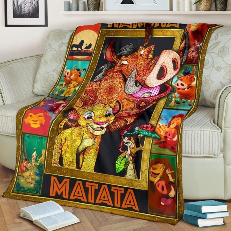 Hakuna Matata Lion King Fleece Blanket Fan Gift Idea