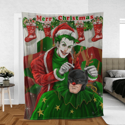 Happy Holiday Joker and Batman DC Comics Christmas, Batman Dark Gift For Fan Comfy Sofa Throw Blanket Gift 1 Batman Dark Gift For Fan Comfy Sofa Throw Blanket Gift