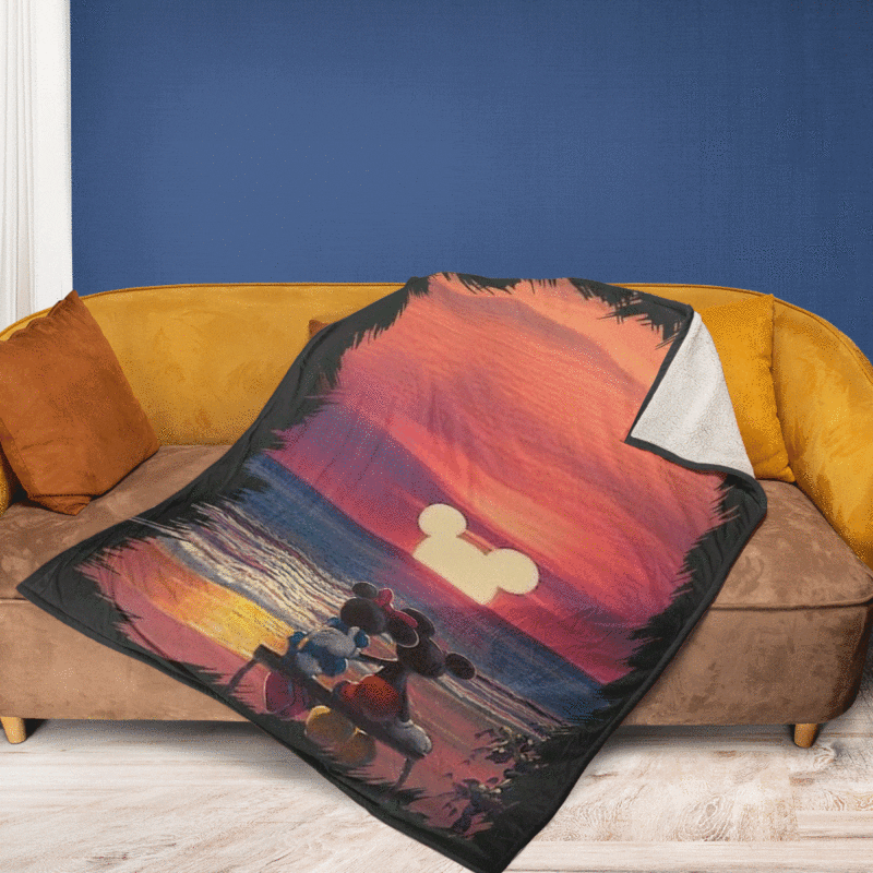 Happy Valentines Day Sweet Love Of Mickey Couple Cartoon Disney Ver2 Gift Lover Comfy Sofa Throw Blanket Gift 2