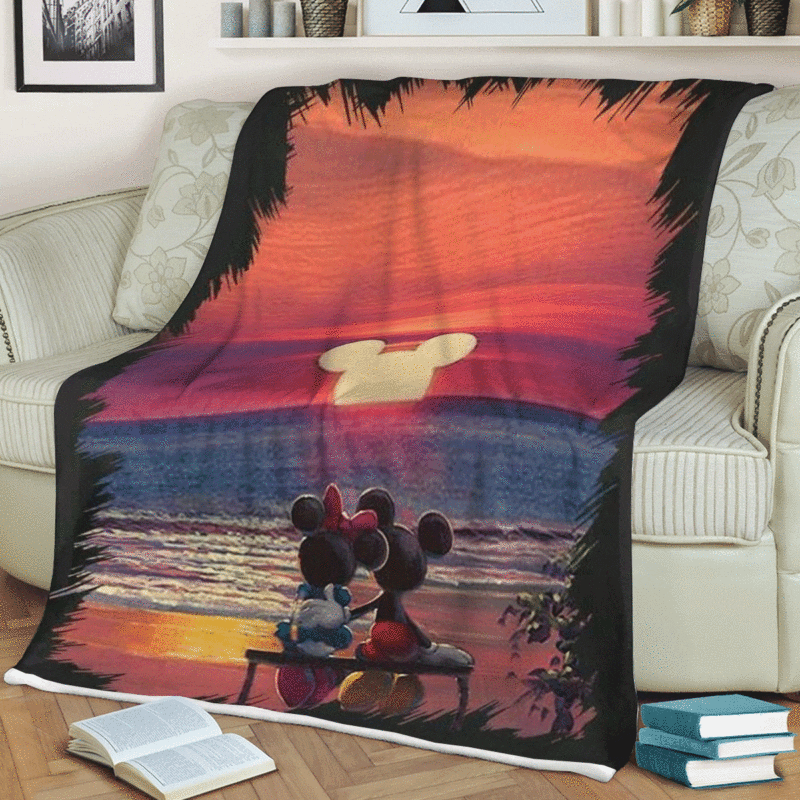 Happy Valentine's Day Sweet Love Of Mickey Couple Cartoon Disney Ver2 Gift Lover Comfy Sofa Throw Blanket Gift