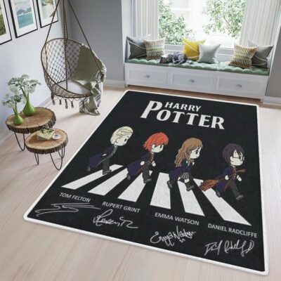 Harry Potter Chibi Felton Grint Watson Radcliffe Abbey Road Signatures Rug Floor Decor