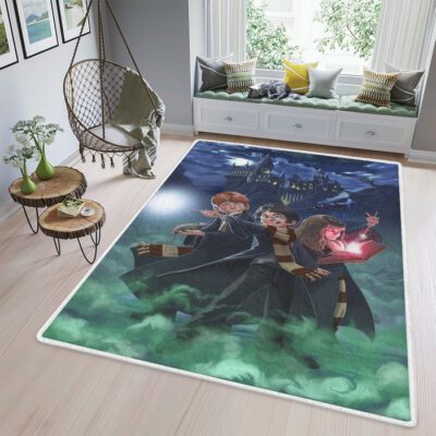 Harry Potter Area Rug Living Room, Harry Potter Ron Weasley Hermione Granger Gift For Fan Rug Floor Decor