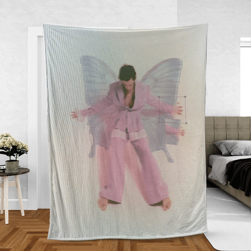 Harry Styles Fine Line Harry Styles Pink Butterfly Thank You For The Memories 2021 Christmas Gifts Lover Harry Styles Gift For Fan Comfy Sofa Throw Blanket Gift 2