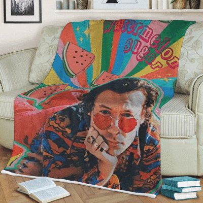 Harry Styles Fine Line Water Melon Suger Thank You For The Memories 6868 Christmas Gift, Harry Styles Gift For Fan Comfy Sofa Throw Blanket Gift