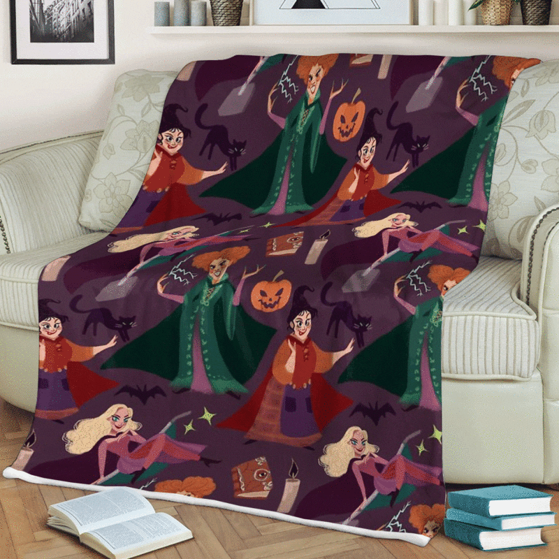 Hocus Pocus The Witch is Back Disney Cartoon Gift Lover Comfy Sofa Throw Blanket Gift 1