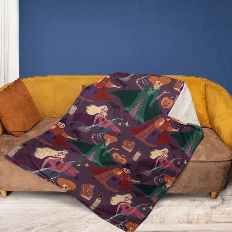 Hocus Pocus The Witch is Back Disney Cartoon Gift Lover Comfy Sofa Throw Blanket Gift 2