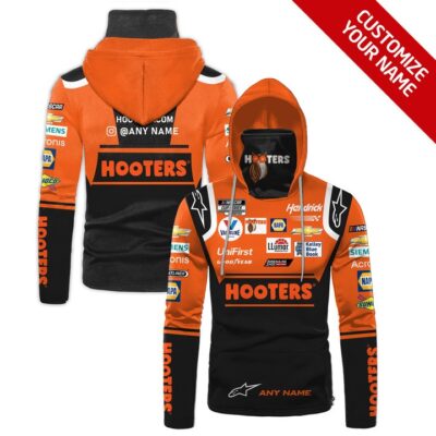Hooters Kelley Blue Book Unifirst Goodyear Auto Racing Team Motorsport 3D Custom Name For Hooters Fans Gaiter Hoodie GH0504