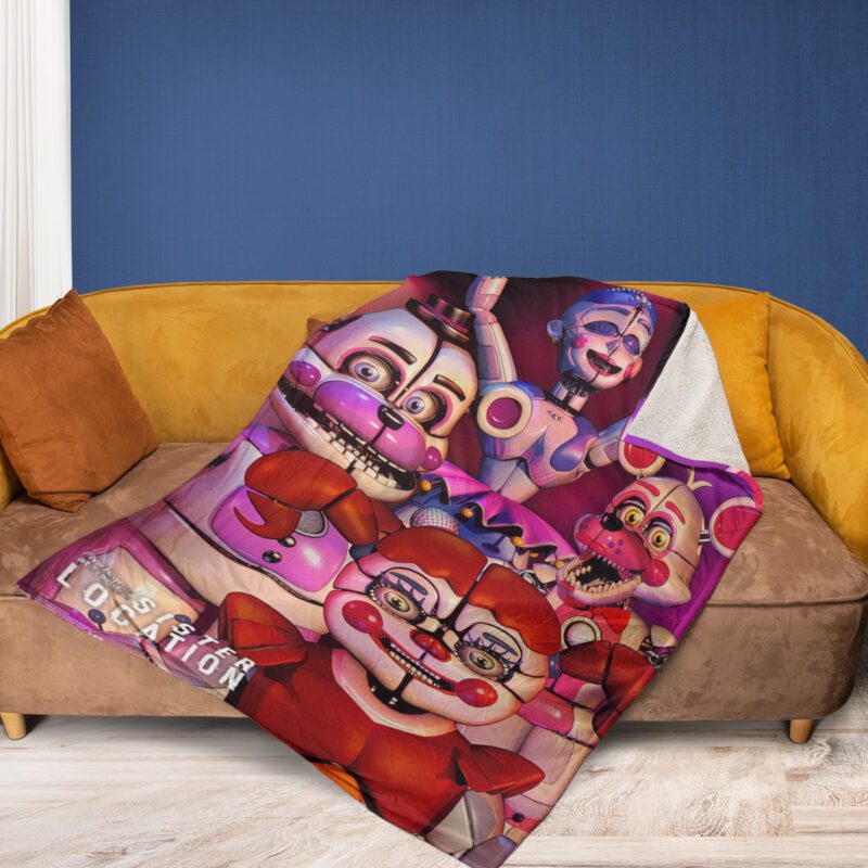 Horror Video Game Fan Gift Five Nights at Freddys Sister Location Comfy Sofa Throw Blanket Gift 2