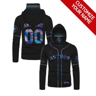 Houston Astros #00 3D Personalized Black Jersey Style Custom Number Name For Astros Fans Gaiter Hoodie GH0763