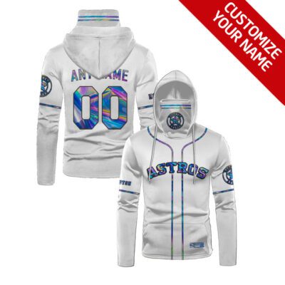 Houston Astros #00 3D Personalized White Style Custom Number Name For Astros Fans Gaiter Hoodie GH0700