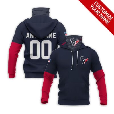 Houston Texans #00 Nfl Team Dark Blue Jersey Style Custom Number Name For Houston Texans Fans Gaiter Hoodie GH0528