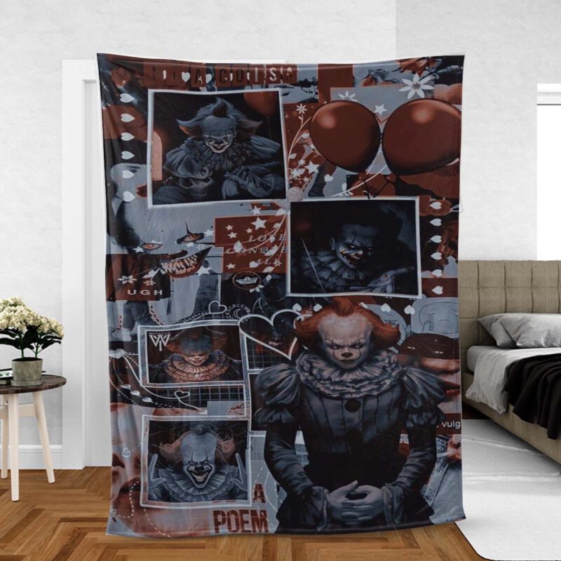 IT Comics Pennywise Amazing Fan Gift Pennywise Birthday Gift Comfy Sofa Throw Blanket Gift 2