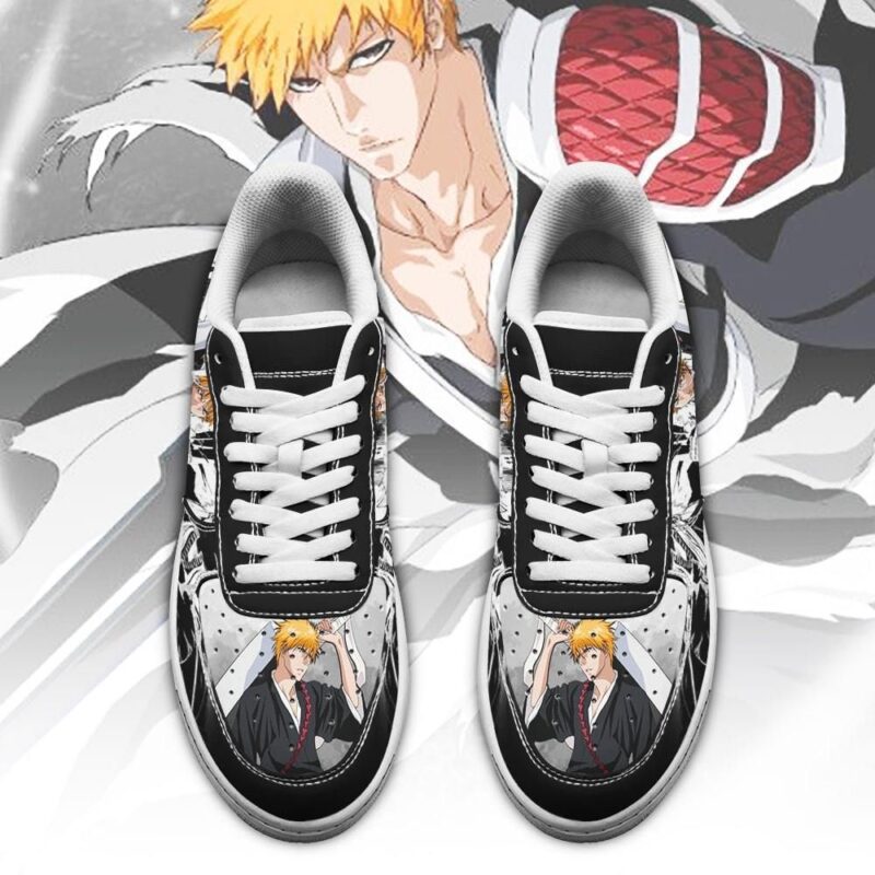 Ichigo Sneakers Bleach Anime Shoes Fan Gift Idea Air Force 1 Sneakers 1