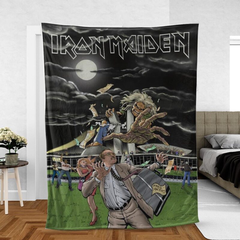 Iron Maiden Heavy Metal Music Band Gift For Fan Comfy Sofa Throw Blanket Gift