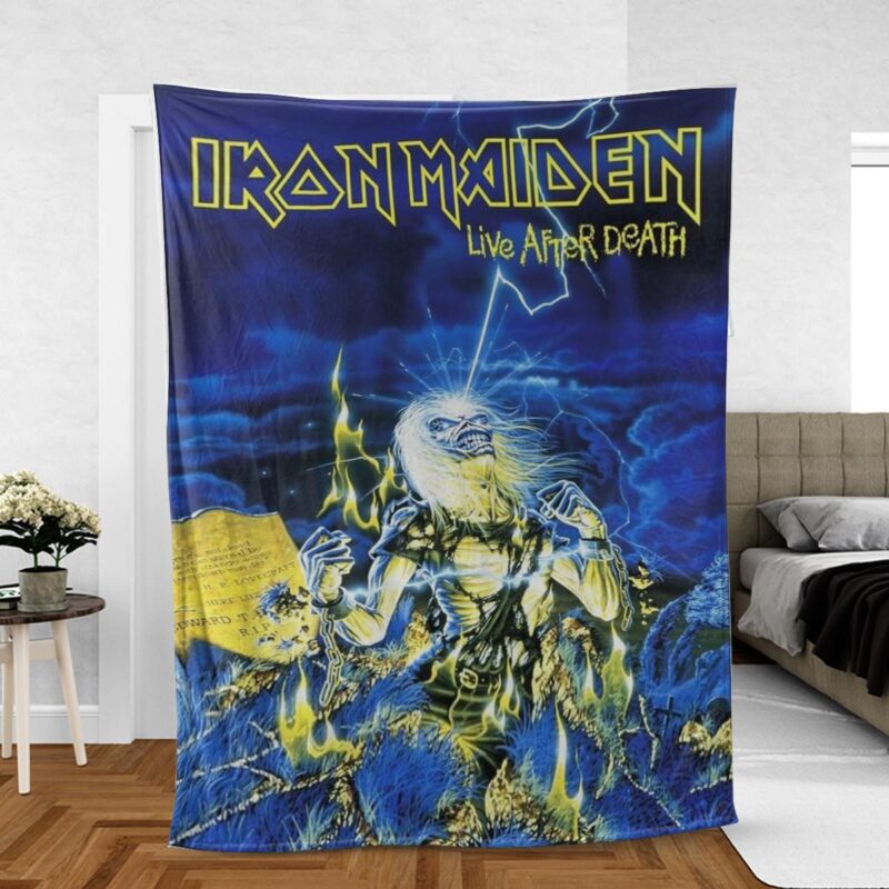 Iron Maiden Heavy Metal Music Band Gift For Fan Comfy Sofa Throw Blanket Gift
