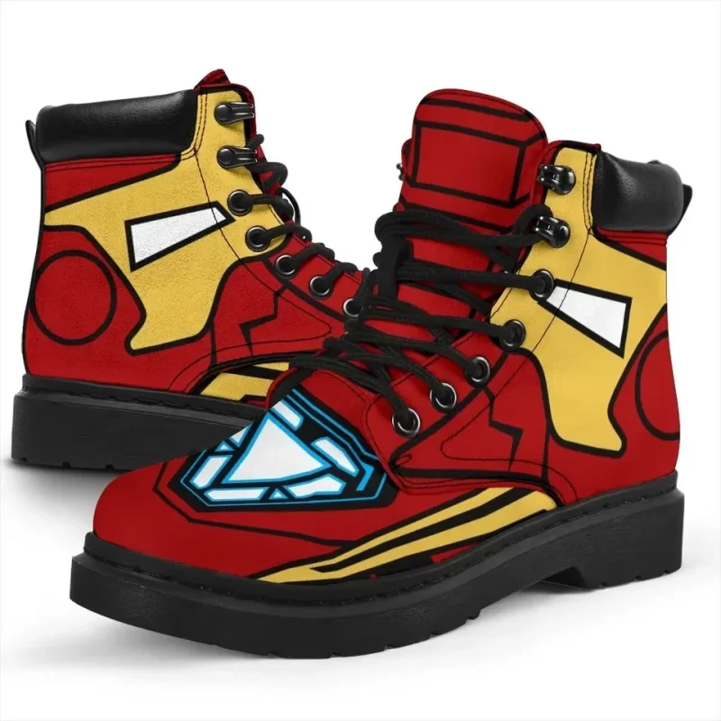 Iron Man Boots Shoes Amazing For Fan Gift Idea Working Boots Leather Boots Timber Motorcycle Boots 2