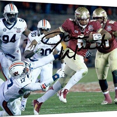 Jamies Winston, Florida State Seminoles TD Run Autograph Print - Canvas Print Wall Art Decor