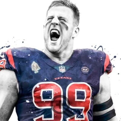 Jj Watt Houston Poster, Canvas, Football Print, Sports Wall Art 2 Football Print