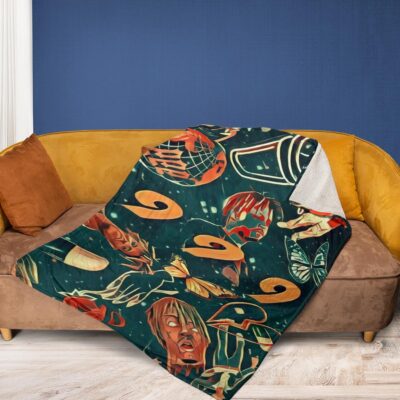 Juice Wrld Rapper 11 Fan Gift Juice Wrld Rapper 999 Gift For Fan Comfy Sofa Throw Blanket Gift 2