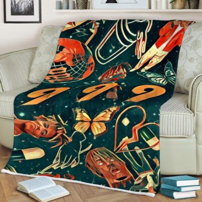 Juice Wrld Rapper 11 Fan Gift, Juice Wrld Rapper 999 Gift For Fan Comfy Sofa Throw Blanket Gift