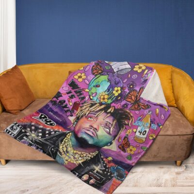 Juice Wrld Rapper 13 Fan Gift Juice Wrld Rapper 999 Gift For Fan Comfy Sofa Throw Blanket Gift 2