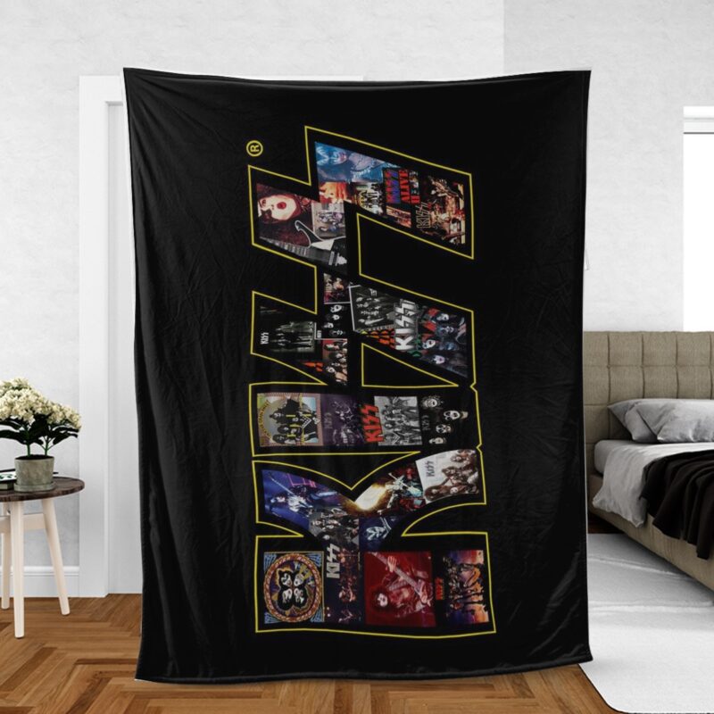 KISS Band Album Collage Gift For Fan Comfy Sofa Throw Blanket Gift