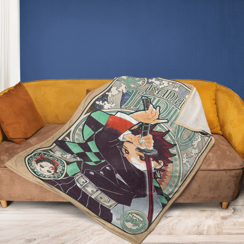 Kamado Tanjiro Kimetsu no Yaiba Anime A123 Gifts LoverKamado Tanjiro Gift For Fan Comfy Sofa Throw Blanket Gift 2