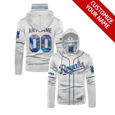 Kansas City Royals #00 3D Personalized White Jersey Style Custom Number Name For Royals Fans Gaiter Hoodie GH0682