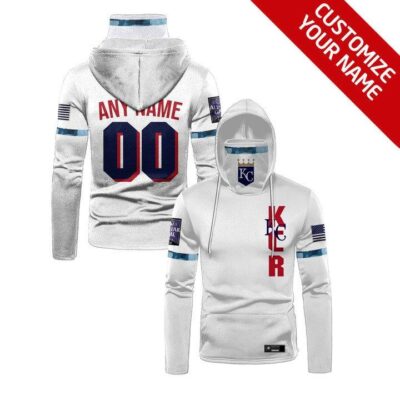 Kansas City Royals Mlb Baseball Team Logo White Jersey Style Custom Number Name For Royals Fans Gaiter Hoodie GH0172