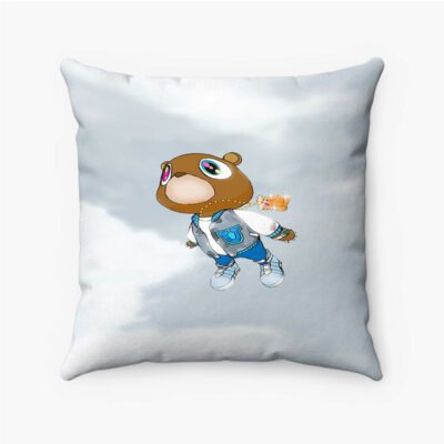 Kanye West Bear Fly Custom Pillow Case Spun Polyester Suede Square Pillow Cover