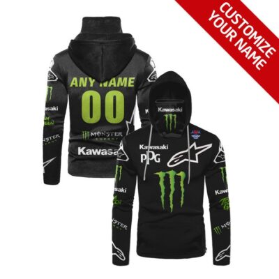 Kawasaki Alpinestars Racing Team Personalized Number Name Black Jersey Style Gift For Kawasaki Alpinestars Fans Gaiter Hoodie GH0463