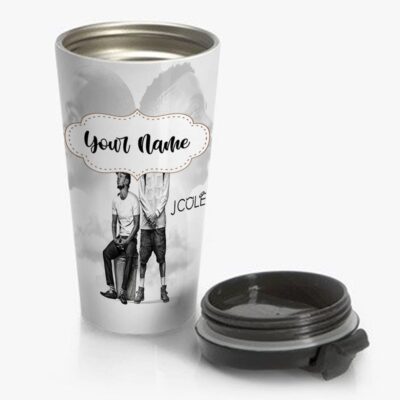 Kendrick Lamar and J Cole Art Travel Mug Custom Personalized Name Stainless Steel Bottle