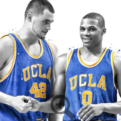 Kevin Love And Russell Westbrook Poster, Canvas, Basketball Print, Sports Wall Art 1 Canvas