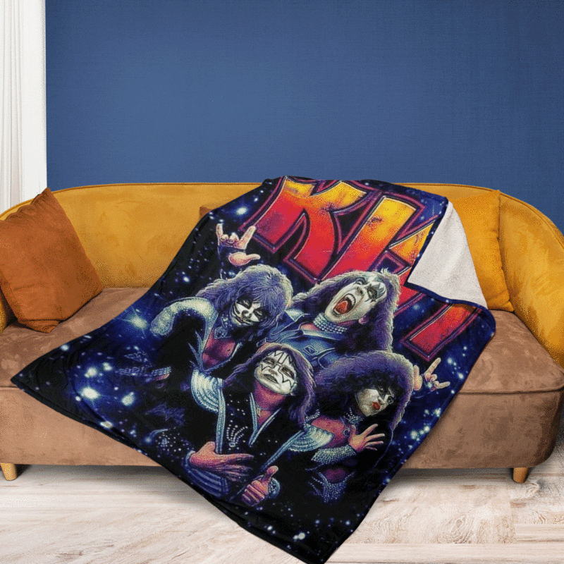 Kiss Band Thank You For The Memories Ver2 Gifts Lover Kiss Band Gift For Fan Comfy Sofa Throw Blanket Gift 2