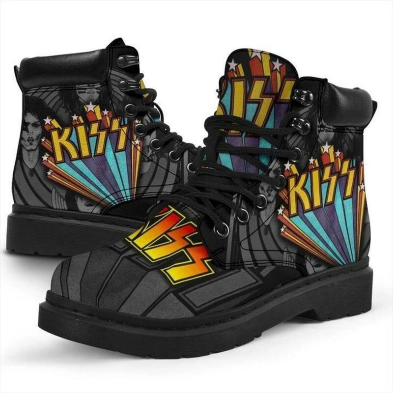Kiss Rock Band A888 Boots For Lover Working Boots Leather Boots Timber Motorcycle Boots