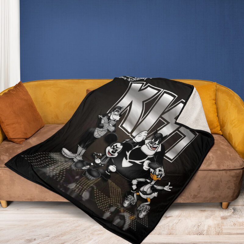 Kiss Rock Band And Disney Family Character Fan Gift Kiss Rock Band And Disney Family Character Gift For Fan Comfy Sofa Throw Blanket Gift 2