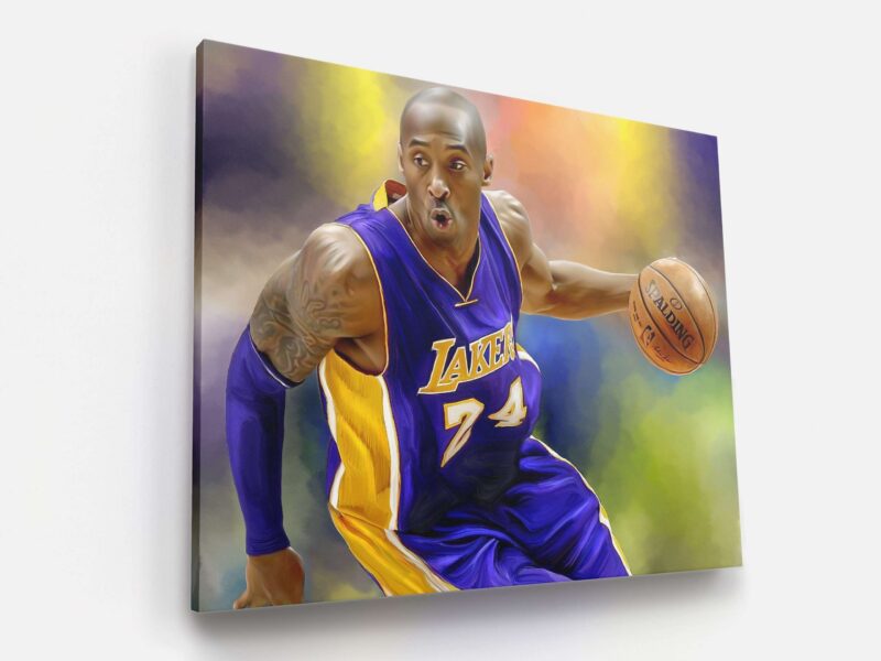 Kobe Bryant Canvas Print Basketball Poster Wall Art Home Decor Lakers Fan Gift For Him Boys Room Decor NBA Championship 1 2 scaled