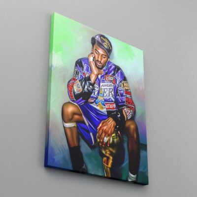 Kobe Bryant Canvas Print Basketball Poster Wall Art Home Decor Lakers Fan Gift For Him Boys Room Decor NBA Championship 2