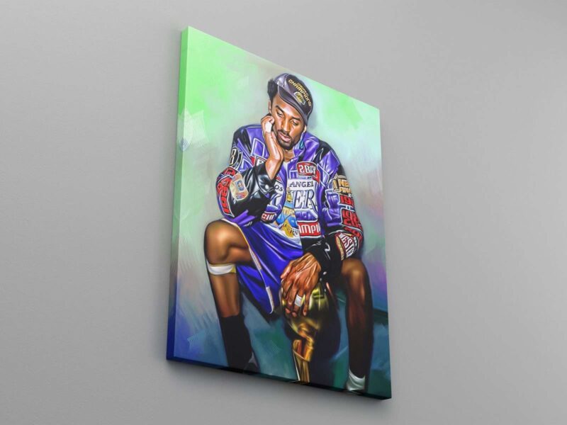 Kobe Bryant Canvas Print Basketball Poster Wall Art Home Decor Lakers Fan Gift For Him Boys Room Decor NBA Championship 2