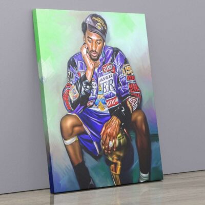 Kobe Bryant Canvas Print Basketball Poster Wall Art Home Decor Lakers Fan Gift For Him Boys Room Decor NBA Championship