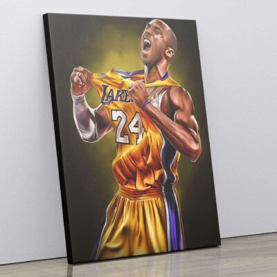 Kobe Bryant Canvas Print Basketball Poster Wall Art Home Decor Lakers Fan Gift For Him Boys Room Decor NBA Poster