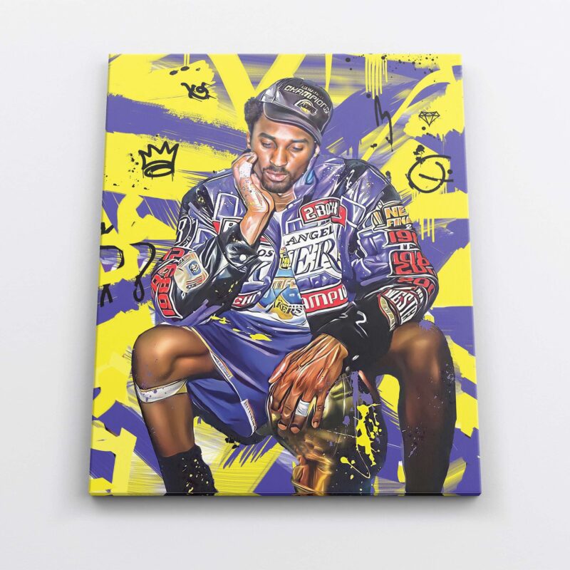 Kobe Bryant Championship Graffiti Canvas Print Basketball Player Poster Mamba Mentality Wall Art Lakers 24 Fan Gift Boys Room Decor 1 1
