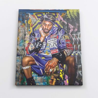 Kobe Bryant Championship Graffiti Canvas Print Basketball Player Poster Mamba Mentality Wall Art Lakers 24 Fan Gift Boys Room Decor 1