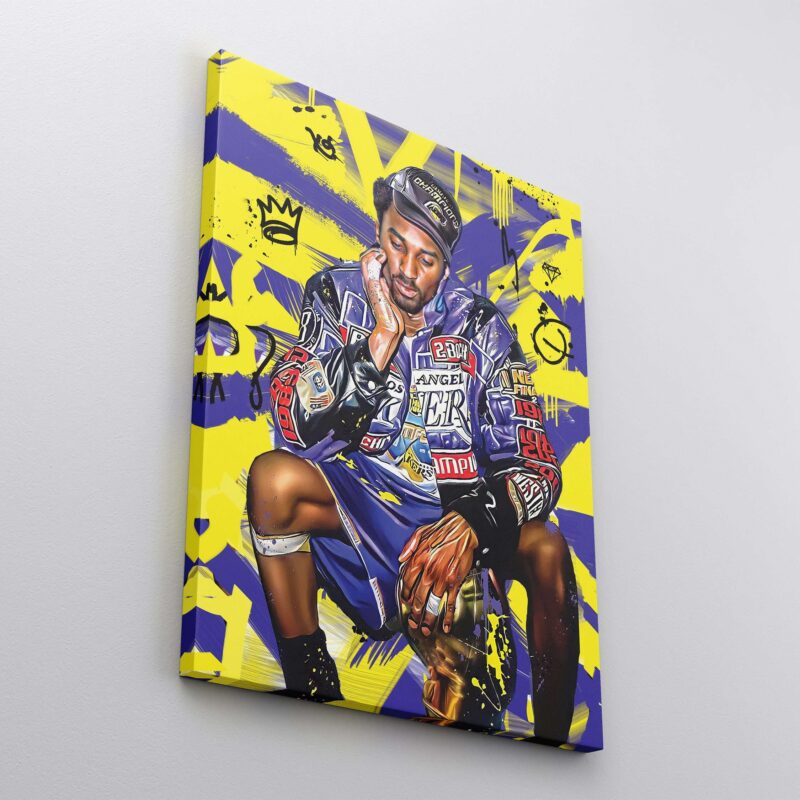 Kobe Bryant Championship Graffiti Canvas Print Basketball Player Poster Mamba Mentality Wall Art Lakers 24 Fan Gift Boys Room Decor 2 1