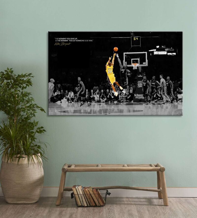 Kobe Bryant Motivation Canvas Mamba Mentality Wall Art Basketball Quote Wall Decor Lakers 24 Black Mamba 3