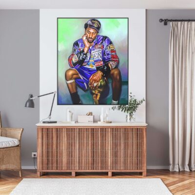 Kobe Bryant Poster Basketball Poster Basketball Art Basketball Mom Poster Canvas Wall Decor Los Angeles Lakers Fan Gift NBA Championship